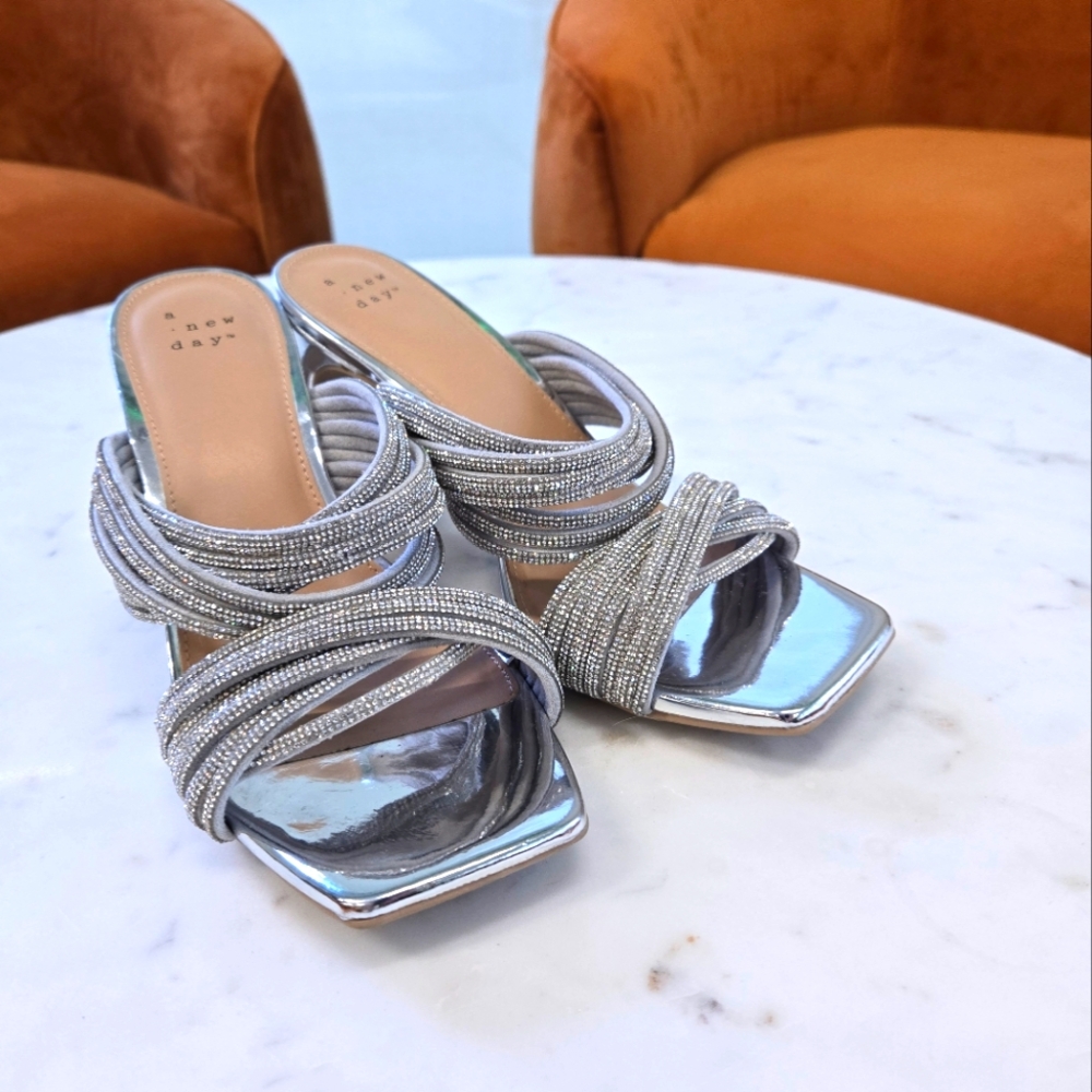 A New Day Silver Women's Heeled Sandals